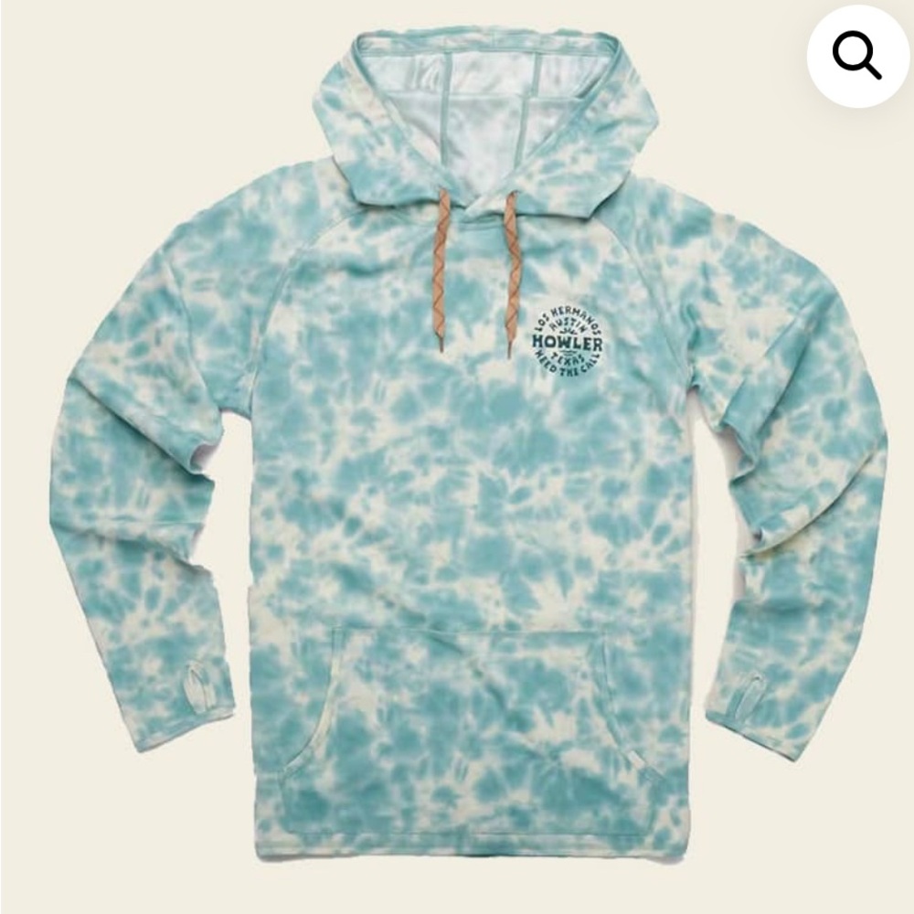 Howler brothers loggerhead fishing hoodie, Tie-Dye Pullover sky dye seaspray XXL